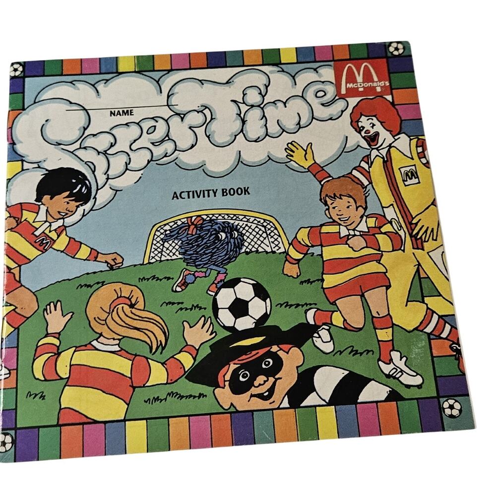 1992 McDonalds Soccer Time Activity Book New